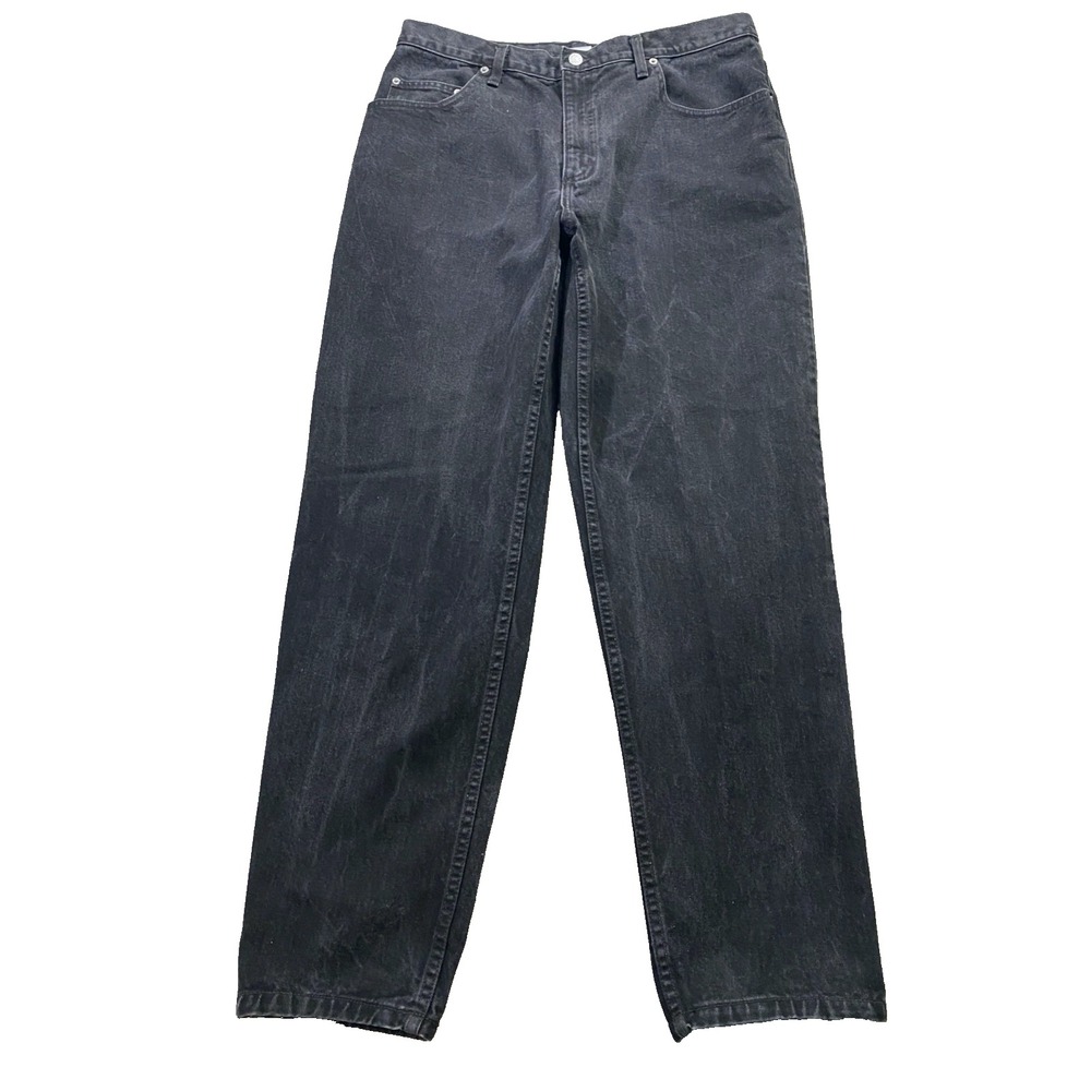 Guess Mens 36 (Fits 34x31) Straight Fit Vtg 90s Y2K Denim Jeans‎ Black Whiskers